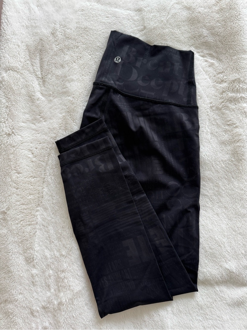 lululemon athletica Kids Black Printed High-Waist Leggings